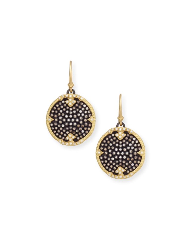 Old World Midnight Pave Diamond Disc Earrings